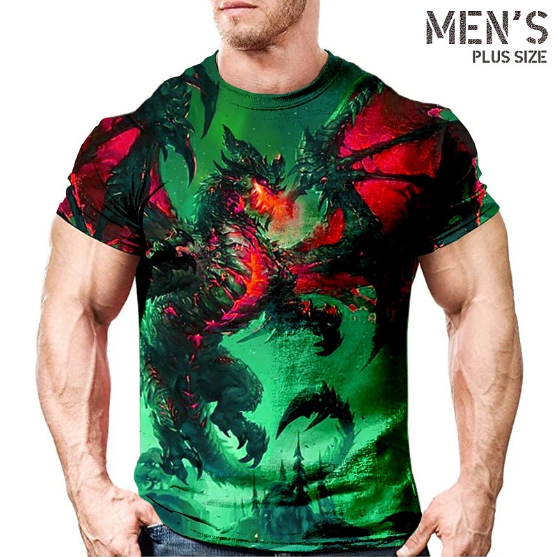 Men's Plus Size T shirt Tee Big and Tall Graphic Crew Neck Print Short Sleeve Spring & Summer Vintage Fashion Streetwear Basic Casual Sports Tops 2026 - $21.99 –P2