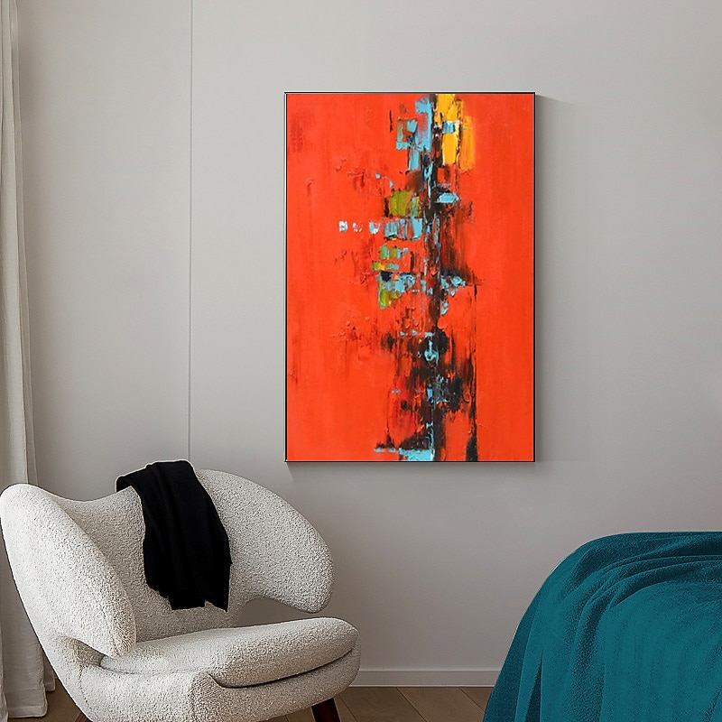 pintura a óleo artesanal pintada à mão arte de parede abstrata pintura em tela decoração de casa moldura esticada pronta para pendurar de 2026 por $131.99 –P4