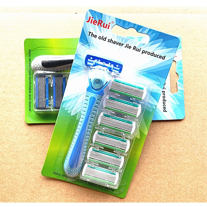 Clássico de 3 peças de metal duplo lâmina de barbear de segurança ecológica cabo longo kit de barbear úmido para homens mulheres com 6 lâminas de platina de 2026 por $7.49 –P6