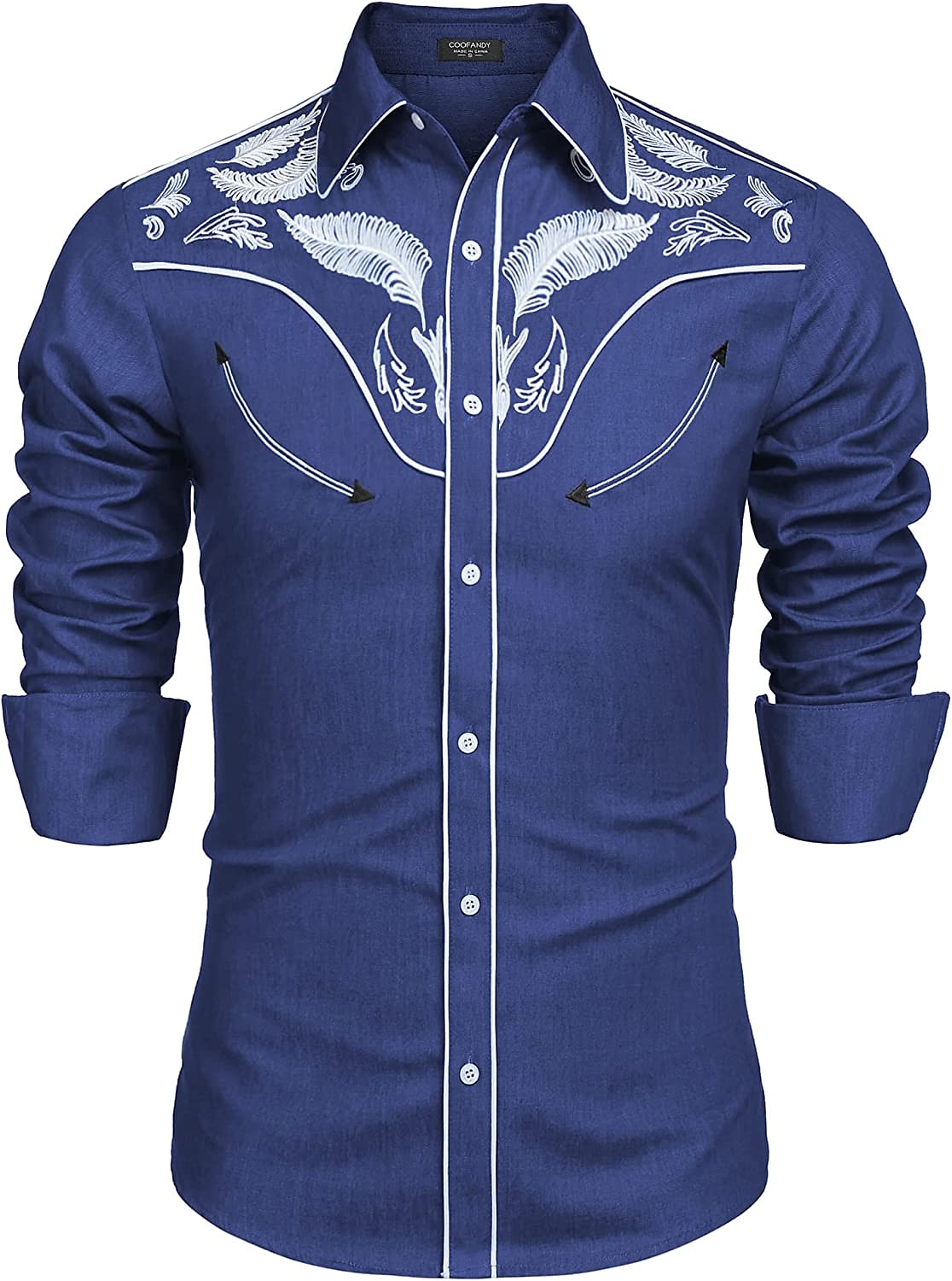 Herre Blomstret Cowboy Skjorte Western skjorte Cowboyskjorte Langermet Mote Designer Fritid utendørs Ferie Vår & Vinter Aftæpning Trykt mønster Knapp ned Svart Hvit Rød Blå 2025 - $26.99 –P4