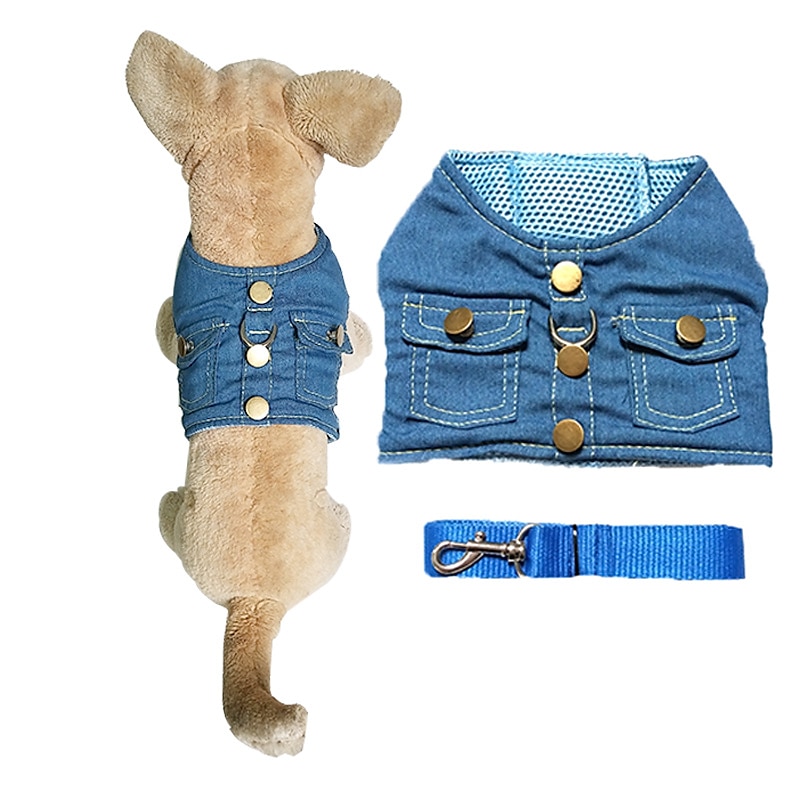 Hunder Katter Hundebånd Denimjakker Stilfull Vanlig Fritid hverdag Myk Vaskbar Bekvem utendørs Fritid / hverdag Vandring Bichon Frisé Chihuahua Pommeran ungt kjæledyr Sommerfugl 2025 - $13.99 –P5