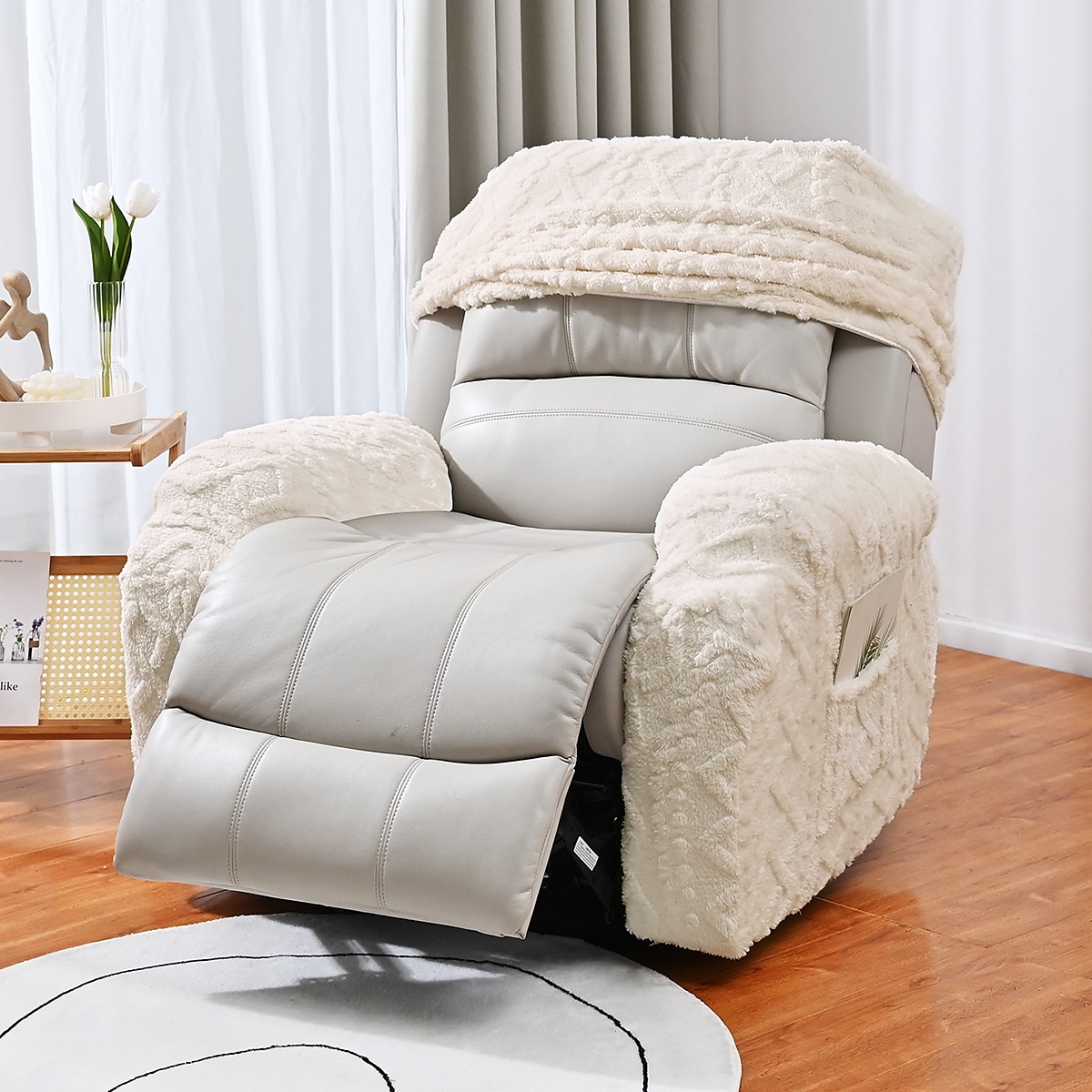 1 sete fløyel lenestoltrekk, stretch jacquard lenestoltrekk for 1 pute lenesofa, 1 sete lenestol sofatrekk, veldig myk, maskinvaskbar 2025 - $54.99 –P17