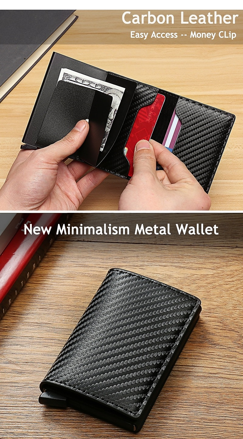 ID Credit Bank Card Holder Wallet Luxury Brand Men Anti Rfid Blocking Protected Magic Leather Slim Mini Small Money Wallets Case 2026 - $13.99 –P7