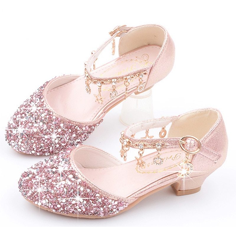Zapatos de princesa Elsa de cuento de hadas de Frozen para niñas, película de cosplay, lentejuelas, Halloween, zapatos plateados, dorados y rosados, Halloween, carnaval, mascarada, disfraces de plástico de poliéster. 2026 - $47.99 –P5