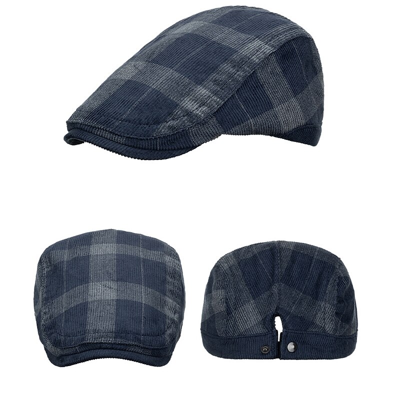 Herr Platt mössa Tweed Keps Svart Mörk marin Bomull 1920-talets mode Traditionell / Klassisk Friluftskläder Ledigt / vardag Pläd / Rutig 2025 - $14.49 –P8