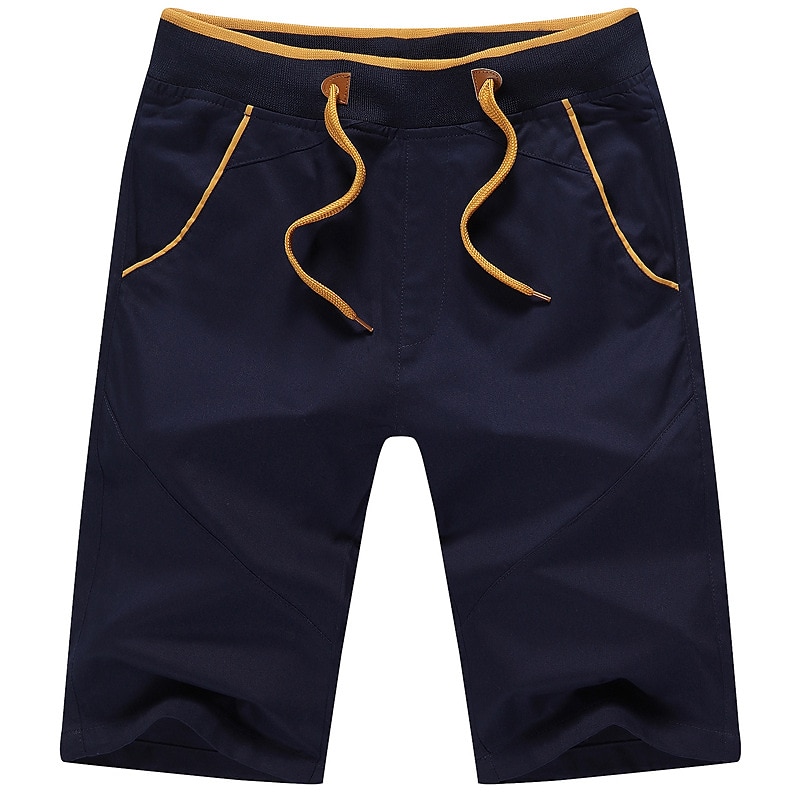 Men's Bermuda shorts Workout Shorts Golf Shorts Drawstring Elastic Waist Plain Outdoor Going out Cotton Blend Fashion Streetwear Red Sky Blue Micro-elastic 2025 - $16.49 –P4