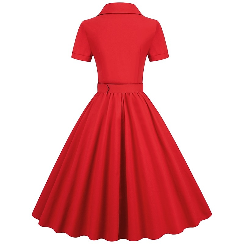 Retro 50. léta Vintage šaty Koktejlky Houpací šaty Flare šaty Maškarní kostým Dámské Plesová maškaráda Večírek loučení se svobodou nevěsty Dospělé Šaty Šaty pro návrat domů 2026 - $56.99 –P4