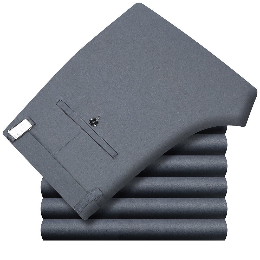 Herren Anzughosen Hose Hosen Tasche Gerade geschnitten Glatt Hochzeit B¨¹ro Arbeit Baumwollmischung Schick & Modern Ausgefallene Weiß Wein Hoher Taillenbund Mikro-elastisch 2025 - $25.99 –P16