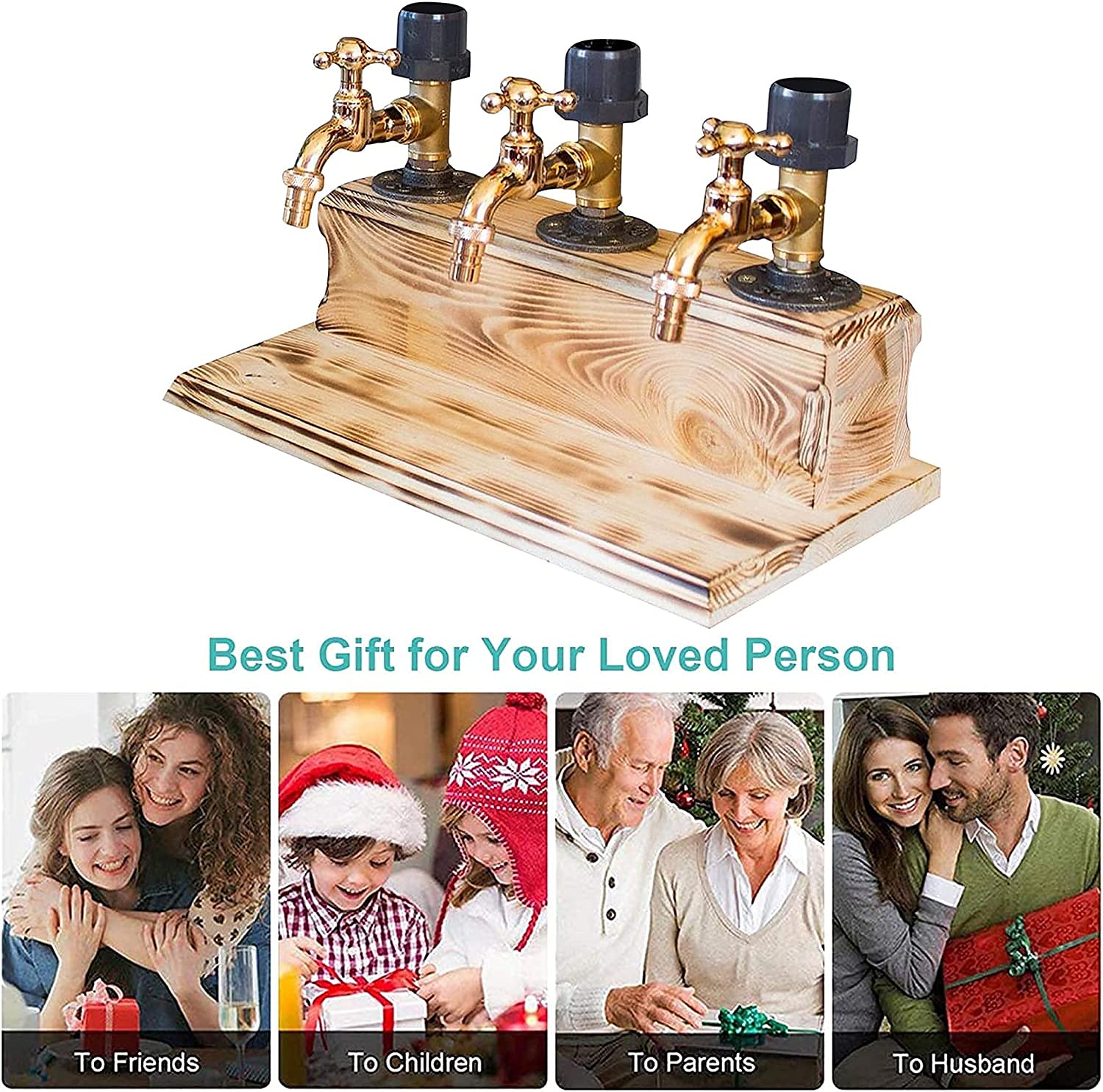 Whiskey Wood Dispenser,Faucet Shape Liquor Dispenser, Daddy Favorite Whiskey Wine Wood Dispenser for Home Bar Dinner Party Restaurant, Dad Papa Boyfriend Husband Gift 2025 - $57.99 –P3