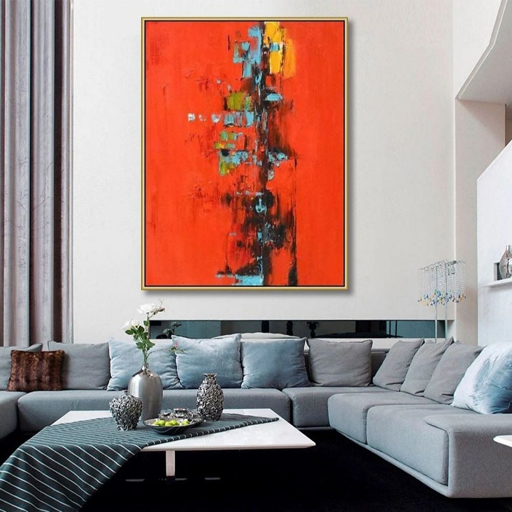 pintura a óleo artesanal pintada à mão arte de parede abstrata pintura em tela decoração de casa moldura esticada pronta para pendurar de 2026 por $131.99 –P2