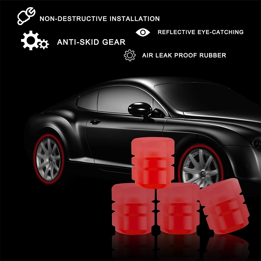 8 PCS Luminous Wheels Cap Tire Valve Stem Glow Luminous at Night Air Caps Cover Fluorescent Illuminated Auto Car Wheel Valve Stem Caps Cover for SUV Motorcycles Truck Vehicle 2025 - $15.99 –P13