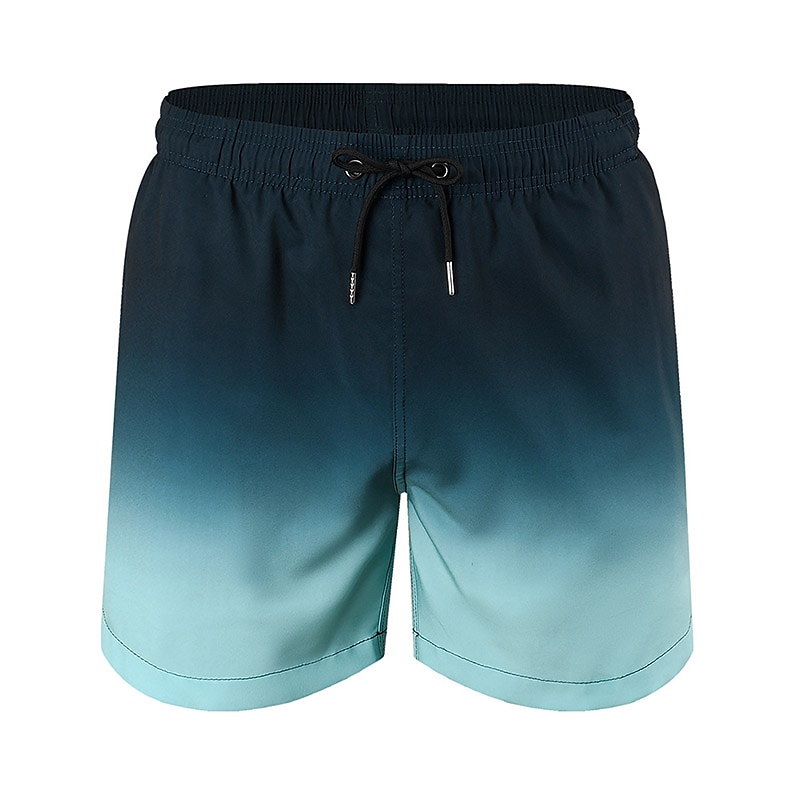 Men's Board Shorts Swim Shorts Swim Trunks Summer Shorts Drawstring Elastic Waist 2 in 1 Graphic Comfort Breathable Short Casual Holiday Beach Hawaiian Stylish Gradient blue Black 2025 - $20.99 –P10