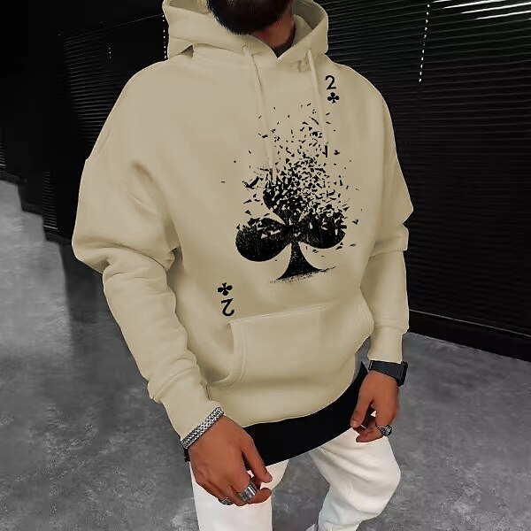 Per uomo Tinta unica Carte francesi Felpa con cappuccio Felpe Felpa Felpa con cappuccio Manica lunga Felpa con cappuccio Con cappuccio Streetwear Stampa a caldo Sportivo Informale Abbigliamento di del 2025 a $31.99 –P3