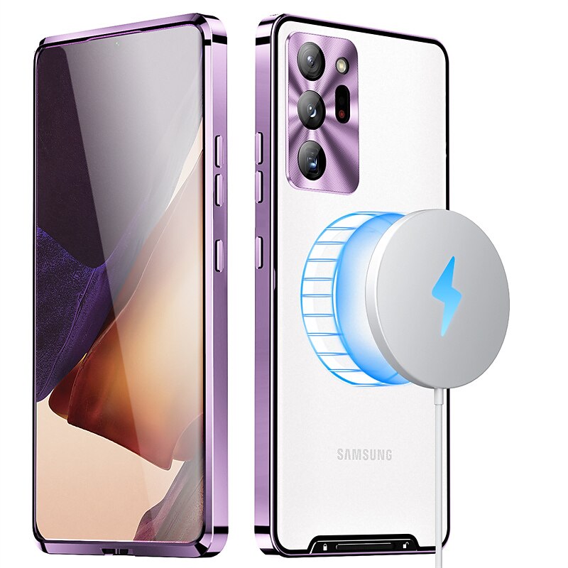 telefono Custodia Per Samsung Galaxy S24 S23 Ultra Plus S22 S21 Plus Ultra Note 20 Ultra S20 FE Custodia ad adsorbimento magnetico Con Magsafe Placcato Doppia setola Supporta la ricarica wireless del 2025 a $27.99 –P2