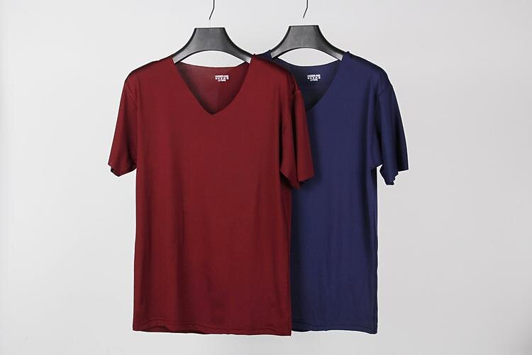 Herr T-shirt Kortärmad V-hals Sommar Vår Enfärgad / vanlig färg Sömlös Grundläggande Ledigt Ledigt Dagligen Vinrött Svart Vit Topp t-shirt för män 2025 - $8.99 -P7