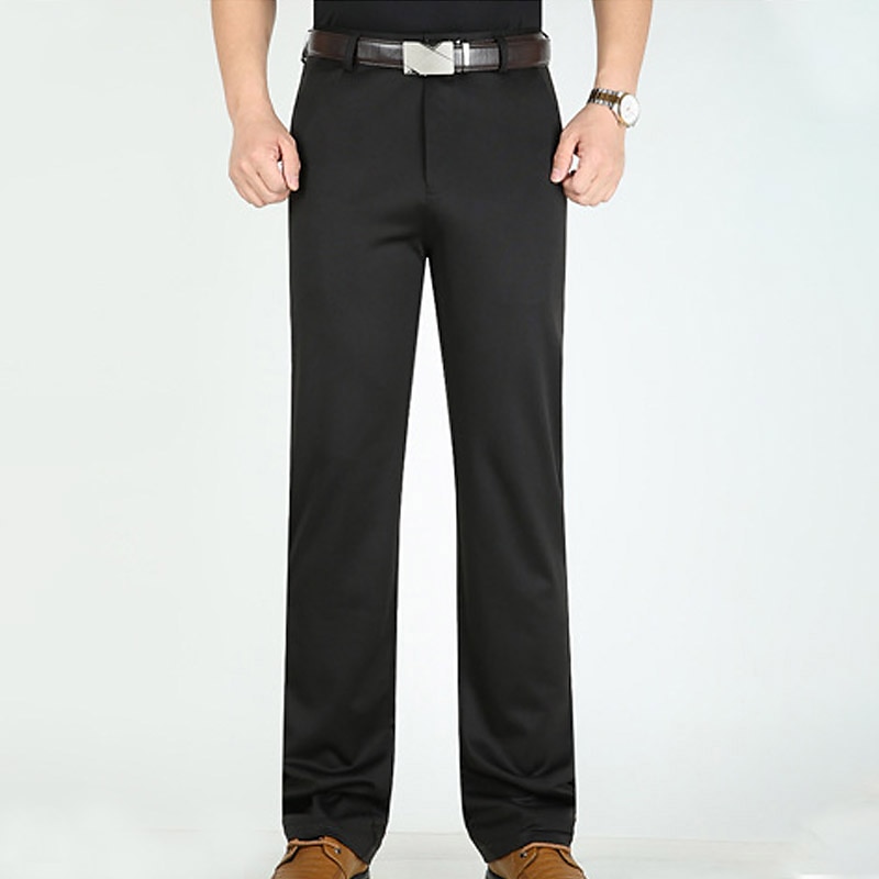Herren Anzughosen Hose Hosen Tasche Gerade geschnitten Glatt Hochzeit B¨¹ro Arbeit Baumwollmischung Schick & Modern Ausgefallene Weiß Wein Hoher Taillenbund Mikro-elastisch 2025 - $25.99 –P6