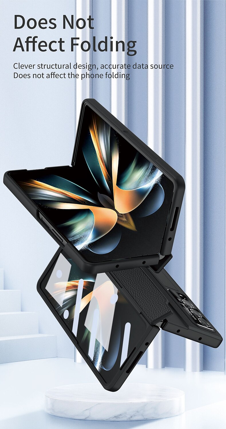 Чехол для телефона для Samsung Galaxy Z Fold 5 Z Fold 4 Z Fold 3 Flip бамперный флип полный корпус защитный однотонный ПК PU кожа 2025 - $36.99 –P8