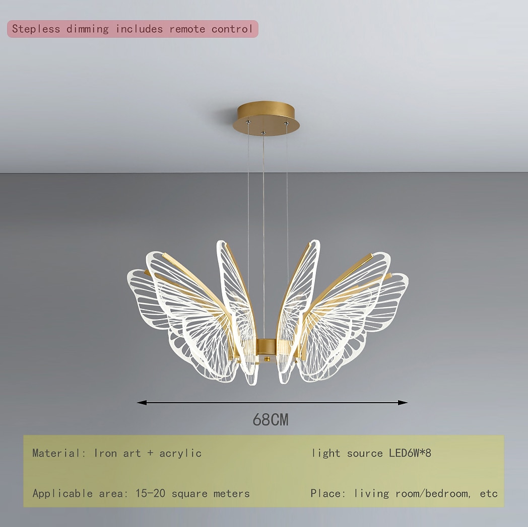 LED Pendant Light Butterfly Design 68cm Single Design Metal LED Nordic Style 220-240V 2025 - $464.29 –P10