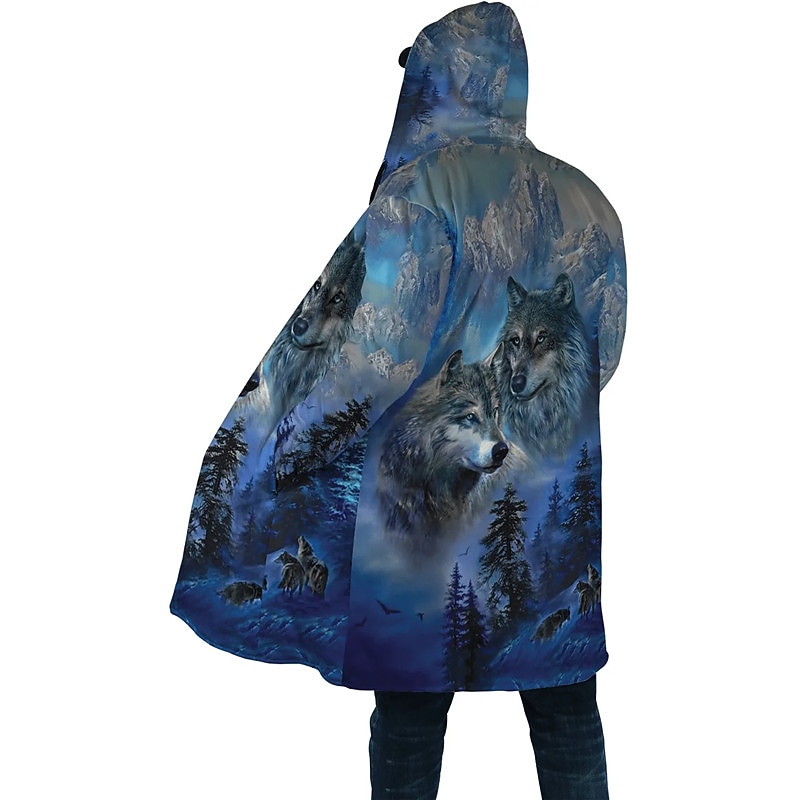 Pánské Zvíře Vlk Grafické tisky Zimní kabát Fleecová bunda Kabát Zahřívací Prodyšné Pohodlné Módní Šik ven Sport Sporty a outdoor Denní nošení Jdeme ven Zip Kapsy Tisk Podzim zima Mikina Dlouhý rukáv 2025 - $73.99 –P2