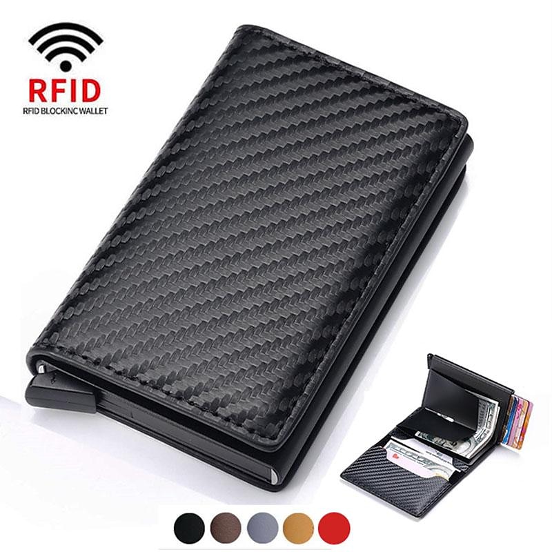 ID Credit Bank Card Holder Wallet Luxury Brand Men Anti Rfid Blocking Protected Magic Leather Slim Mini Small Money Wallets Case 2026 - $13.99 –P1