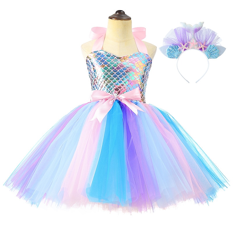 Meerjungfrau Meerjungfrau Ariel Aqua Princess Blumenmädchenkleid Themenparty-Kostüm Tüllkleider Cosplay for Mädchen Kinder Karneval Maskerade Hochzeit Hochzeitsgast 2026 - $39.99 –P5