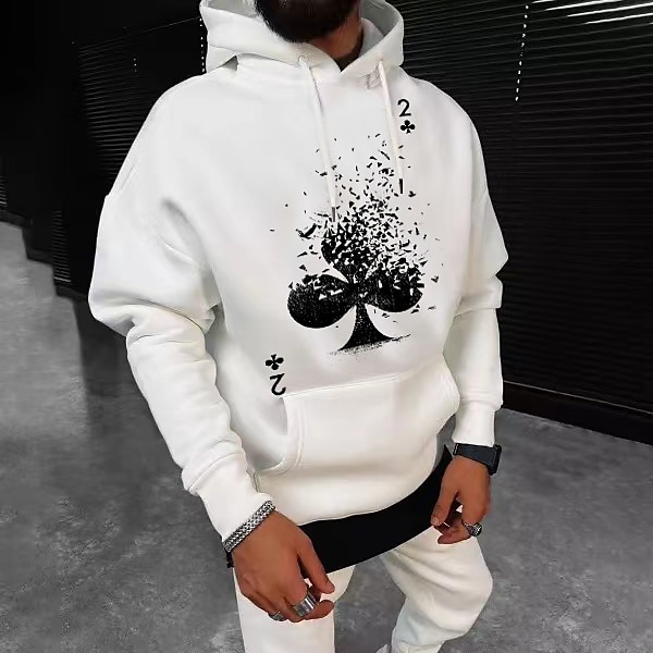 Per uomo Tinta unica Carte francesi Felpa con cappuccio Felpe Felpa Felpa con cappuccio Manica lunga Felpa con cappuccio Con cappuccio Streetwear Stampa a caldo Sportivo Informale Abbigliamento di del 2025 a $31.99 –P7