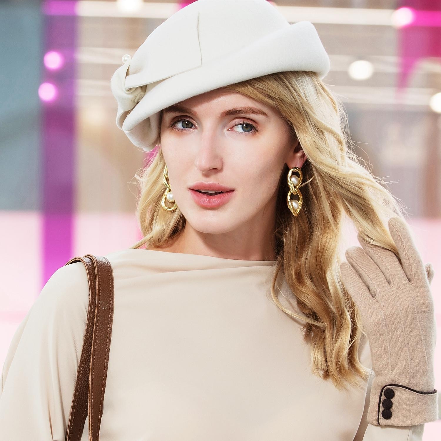 elegancki fason 100% wełniane czapki z gładkim / jednolitym 1 szt. impreza / wieczór / swobodny nakrycie głowy święta / specjalne okazje / biuro & kariera / ukończenie studiów / gratulacje / rocznica 2026 - $49.99 –P6