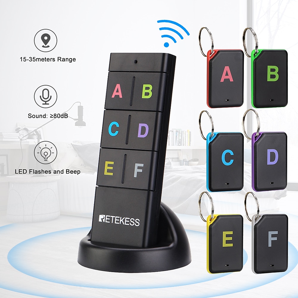 th104 draadloze sleutelzoeker rf sleutelzoeker pet tracker portemonnee tracker afstandsbediening 1 rf zender 6 ontvanger 2025 - $47.99 –P1