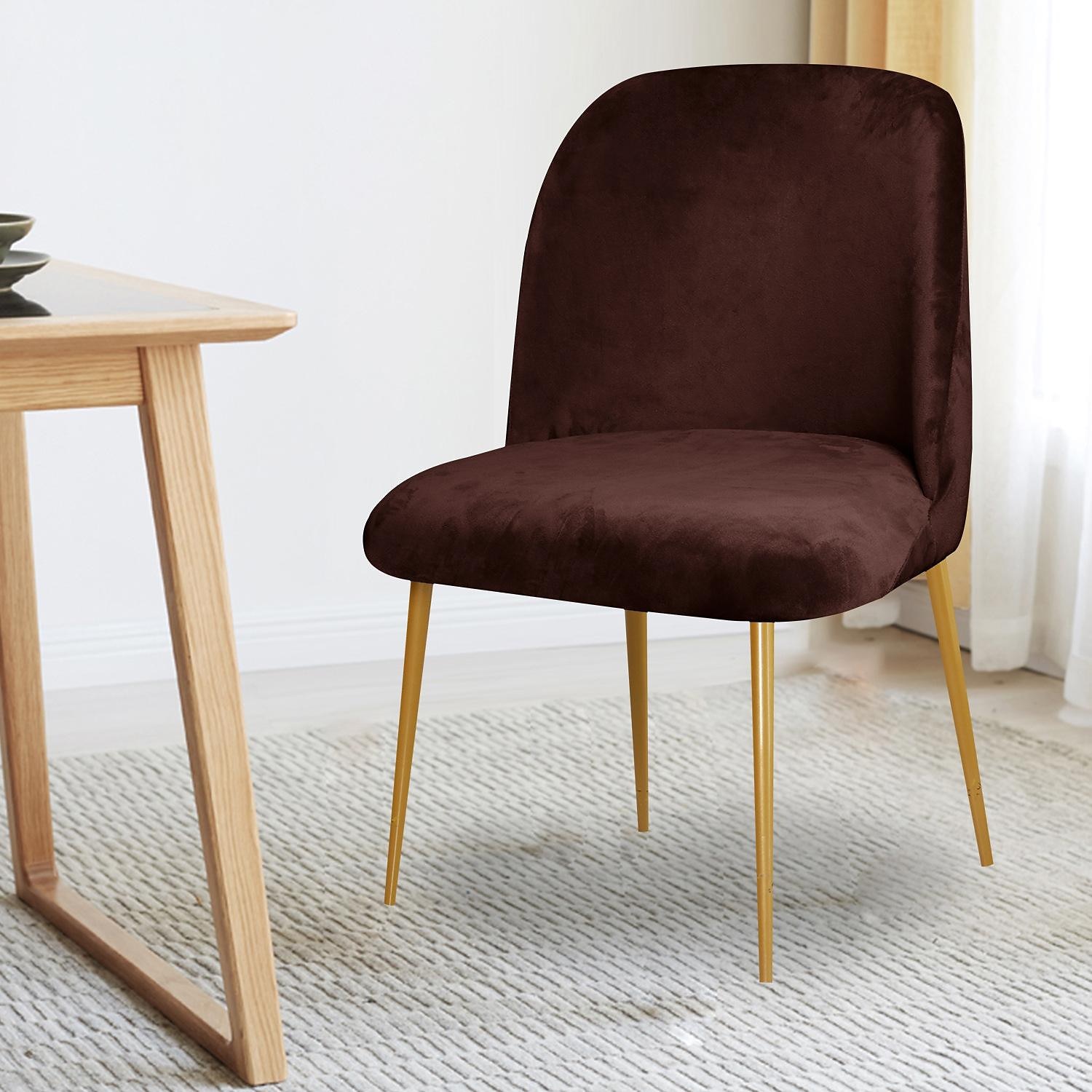 Funda para silla de comedor, tapizada en terciopelo elástico, funda para silla de comedor lateral, funda para silla de comedor con respaldo curvo en color burdeos y rojo, fundas para sillas de 2025 - $13.99 –P11