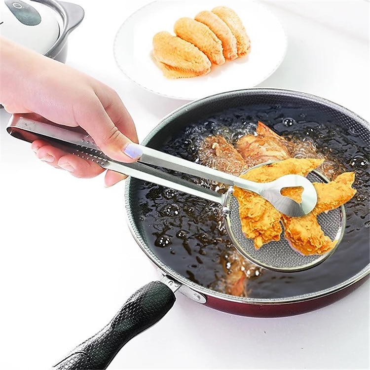 Pinza per filtro a maglia fine in acciaio inossidabile Cucchiaio per filtro dell'olio 2 in 1 colino per olio con clip per filtro olio per friggere filtro per barbecue multifunzionale filtro per filtro del 2025 a $11.99 –P2