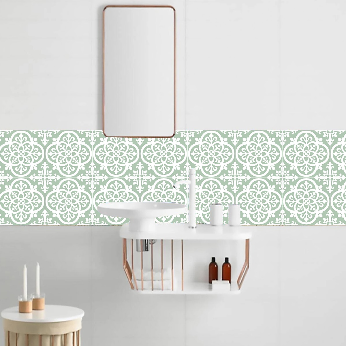 Vintage Self-Adhesive Tile Sticker Square Peel and Stick Non-Slip Waterproof Removable PVC Bathroom Kitchen Home Decor Floor Wall Stair Tile Sticker 2025 - $13.99 –P9