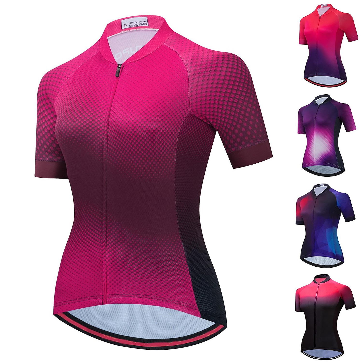 Mujer Maillot de Ciclismo Geométrico Degradado Manga Corta Bicicleta Maillot Camiseta con 3 bolsillos traseros MTB Bicicleta Montaña Ciclismo Carretera Secado rápido Bandas Reflectantes Bolsillo 2025 - $29.99 –P1