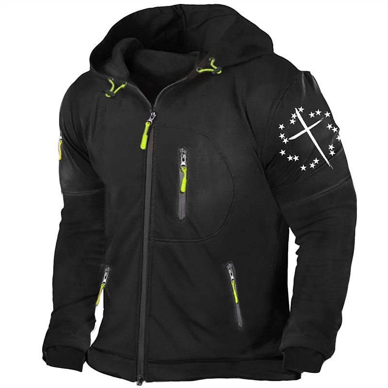 Herren Graphic Kreuz Langarm Sweatshirts Mit Kapuze Strassenmode Basic Sport & Natur Sport Herbst Winter Schwarz Dunkelgray Grau Bekleidung Designer Heißprägen S M L XL XXL 3XL 2025 - $27.99 –P4