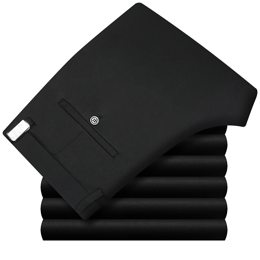Herren Anzughosen Hose Hosen Tasche Gerade geschnitten Glatt Hochzeit B¨¹ro Arbeit Baumwollmischung Schick & Modern Ausgefallene Weiß Wein Hoher Taillenbund Mikro-elastisch 2025 - $25.99 –P14