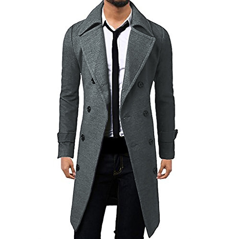 Herre Vinterfrakk Peacoat Virksomhet Avslappet Vinter Polyester Hold Varm Vindtett jakke Yttertøy Klær Forretning كلاسيكي 2025 - $49.99 –P2