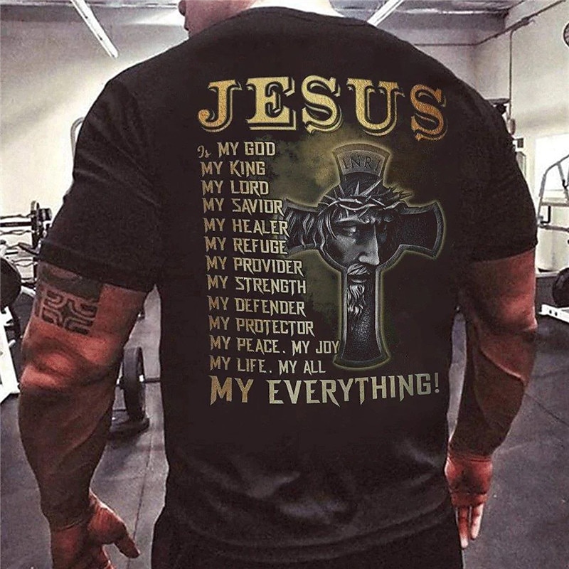 Camiseta gráfica de la Biblia para hombres camiseta de letra estilo casual estilo clásico camiseta de manga corta camiseta de impresión 3D camiseta de cuello redondo vintage al aire libre casual 2026 - $19.49 –P1