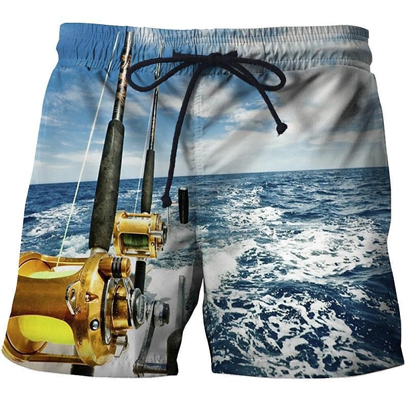 Homens Estampas Abstratas Peixes Calção Justo de Natação Shorts de Natação Bermuda de Surf Cintura Média Moda Roupa de rua Casual Ao ar livre Diário Feriado Bolsos Com Cordão Cintura elástica Designer de 2025 por $19.99 –P9