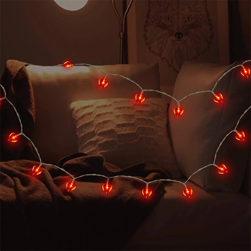 Valentine Lights Heart Shape 3m String Lights 20leds with Remote Controller Romantic Fairy Garland Lamp for Wedding Holiday Party Indoor Outdoor Decor 2025 - $13.49 –P5