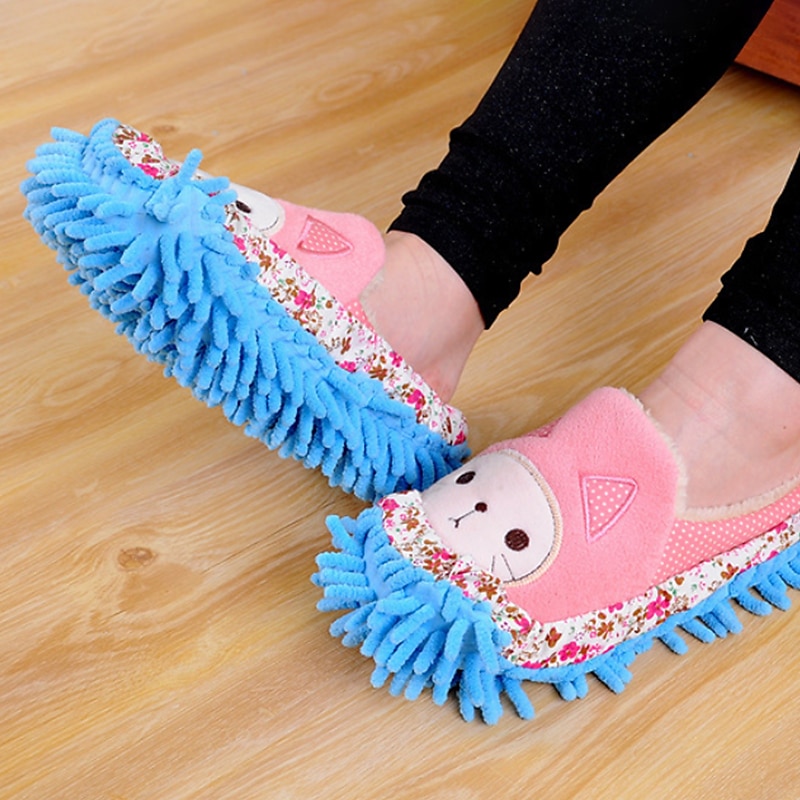 1 Pair Dust Cleaner Grazing Slippers House Bathroom Floor Cleaning