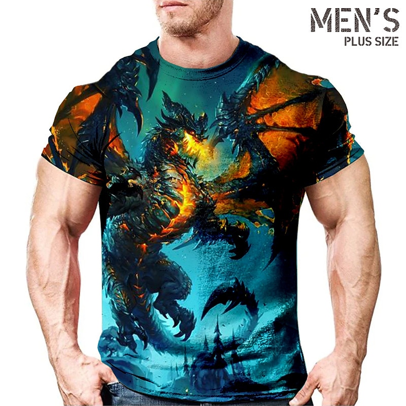 Men's Plus Size T shirt Tee Big and Tall Graphic Crew Neck Print Short Sleeve Spring & Summer Vintage Fashion Streetwear Basic Casual Sports Tops 2026 - $21.99 –P1