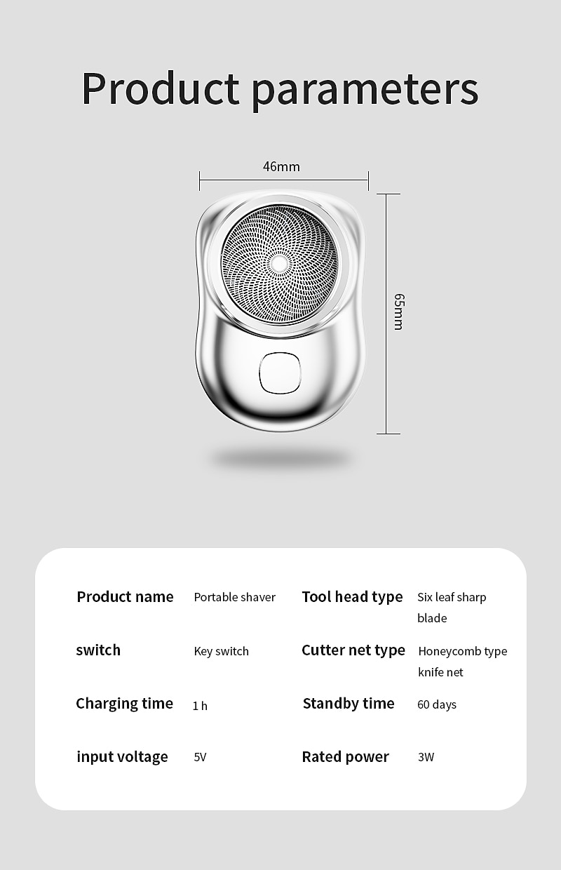 1pc Mini Porttil Barbeador Eltrico Usb Recarregvel Aparador De Barba Barbear Rosto Sem Fio Mquina Barbear Molhado Seco Indolor 2025 - $14.99 –P5