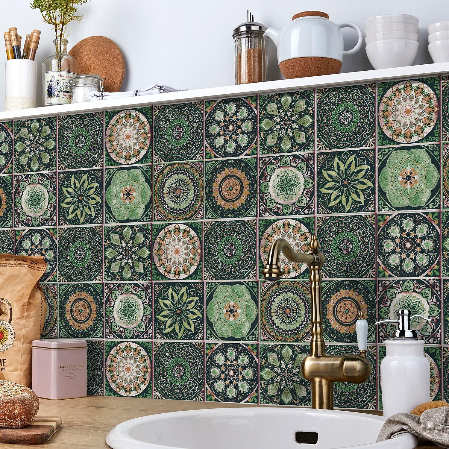 24 uds/48 Uds pegatinas de azulejos cocina creativa baño sala de estar pegatinas de pared autoadhesivas impermeables pegatinas de azulejos de moda 2025 - $13.99 –P10