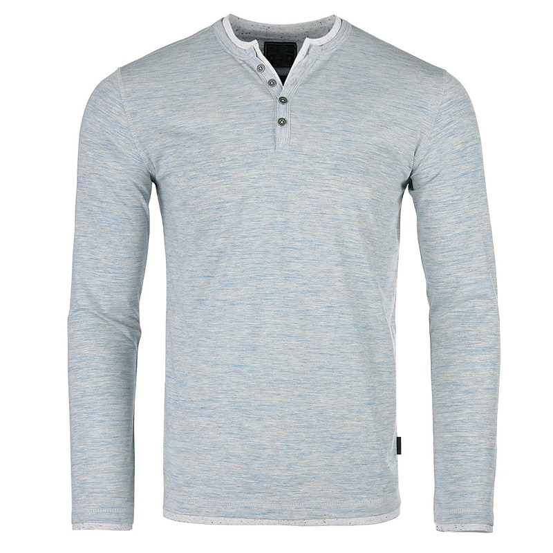 Per uomo Maglietta con bottoni Maglia Henley Maglietta Camicia a Maniche Lunghe Manica Lunga Henley Primavera & Estate Semplice Moda Streetwear Casual Quotidiano Bottoni All'aperto Sport Uscire Nero del 2025 a $24.99 –P6