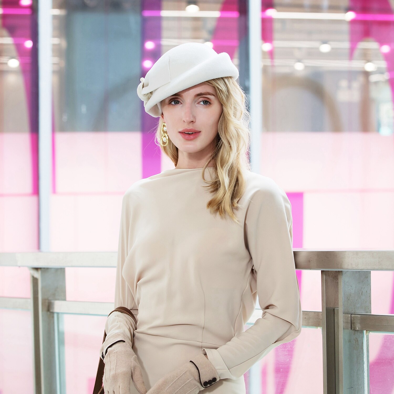 elegancki fason 100% wełniane czapki z gładkim / jednolitym 1 szt. impreza / wieczór / swobodny nakrycie głowy święta / specjalne okazje / biuro & kariera / ukończenie studiów / gratulacje / rocznica 2026 - $49.99 –P10