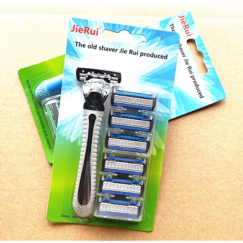 Clássico de 3 peças de metal duplo lâmina de barbear de segurança ecológica cabo longo kit de barbear úmido para homens mulheres com 6 lâminas de platina de 2026 por $7.49 –P5