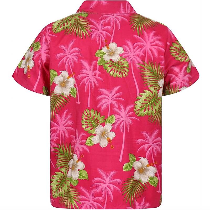 Cherry Hawaiian Shirts For Women Men Pink Cherry Summer Aloha Hawaiian Shirt  - Freedomdesign