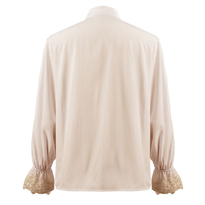 Retro Vintage Victorian Medieval Blouse / Shirt Cosplay Costume Masquerade Vampire Flounced Fancy Dress Men's Pirate Fantasy Royal Halloween Carnival Masquerade Event / Party Adults' Shirt 2025 - $16.49 –P10