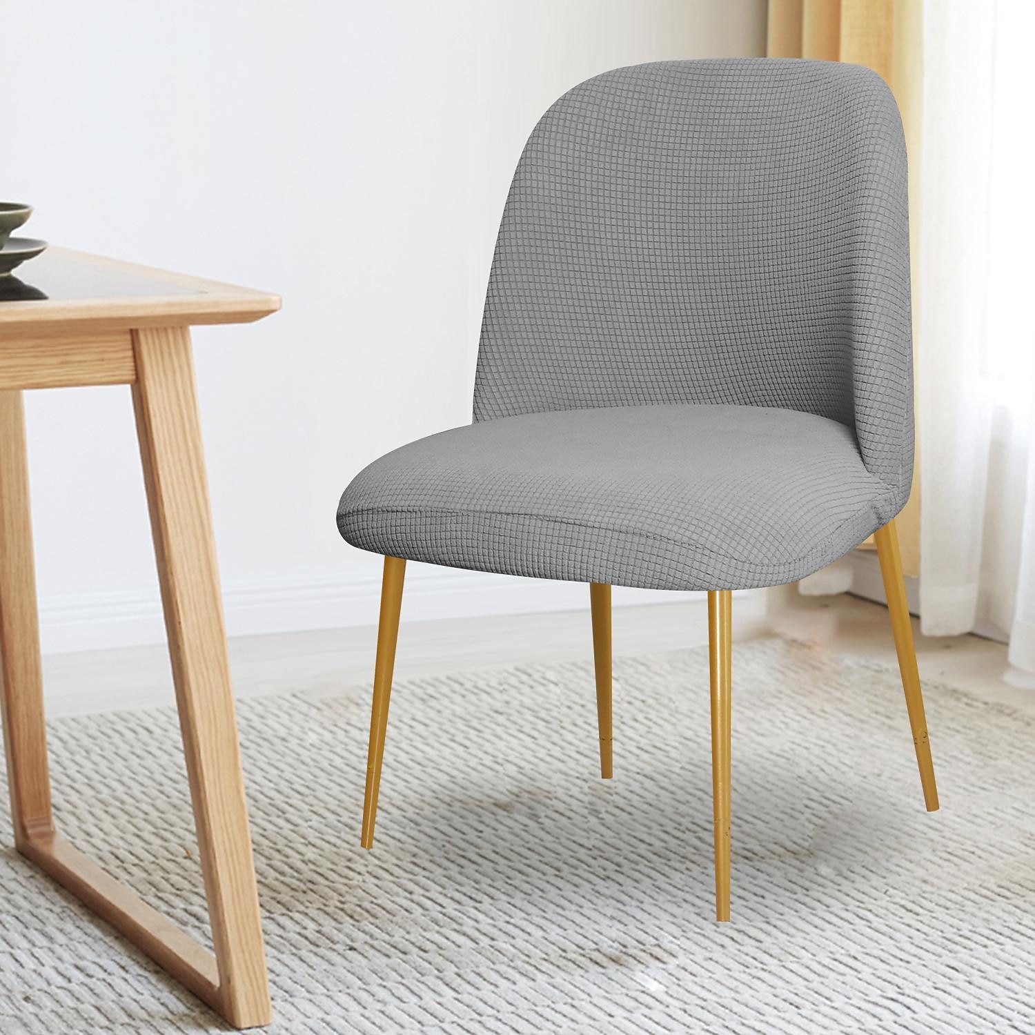 Dining Chair Cover Burgundy Stretch Jacquard Upholstered Side Dining Chair Cover Slipcover Curved Back Mid Century Accent Dining Chair Covers for Kitchen Living Room 2025 - $13.49 –P7