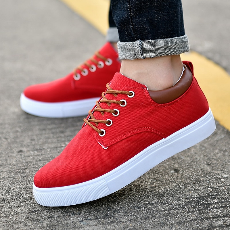 Herren Turnschuhe Übergrössen Skate-Schuhe Weiße Schuhe Wanderschuhe Sport Klassisch Brautkleider schlicht Outdoor Täglich Leinwand Atmungsaktiv Halbschuhe Schwarz Weiß Farbblock Sommer Frühling 2025 - $46.99 –P2