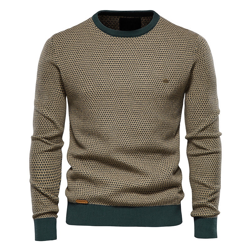 Férfi Pulóver Bordázott Kötött Vágott Kötött Színes Terített nyak Divat Utcai sikk Szabadtéri Alkalmi Ruházat Ősz & tél Fekete Narancssárga M L XL 2025 - $40.99 –P1
